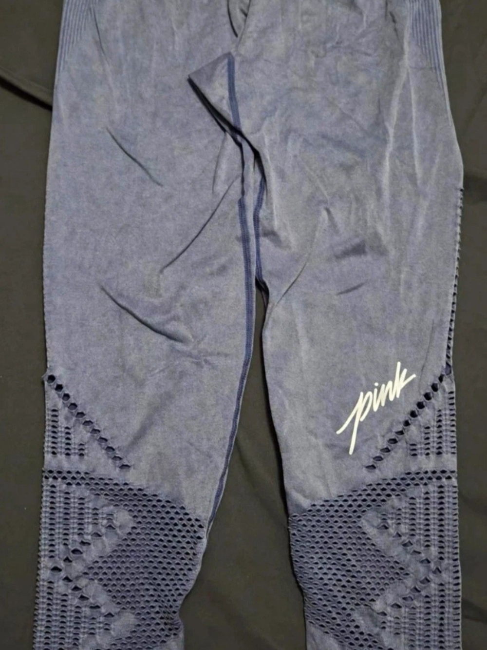 PINK Victoria's Secret Navy Seamless Leggings with Script Logo Small
